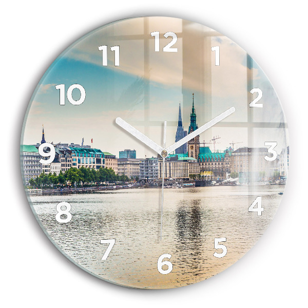 Reloj de pared redondo Binnenalster en Hamburgo