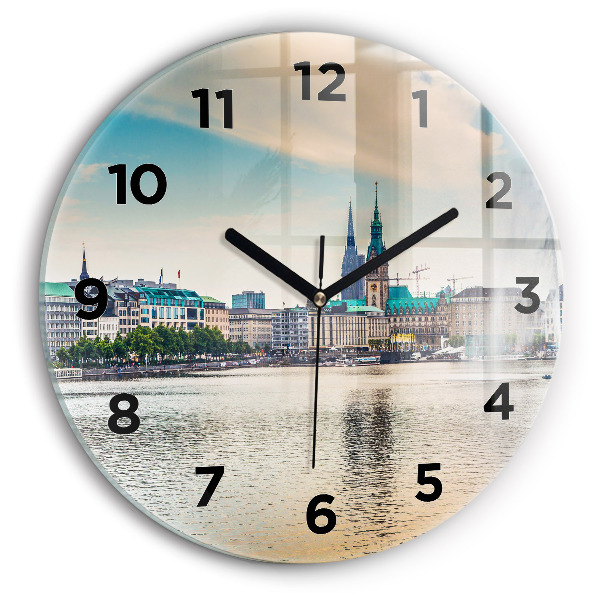 Reloj de pared redondo Binnenalster en Hamburgo