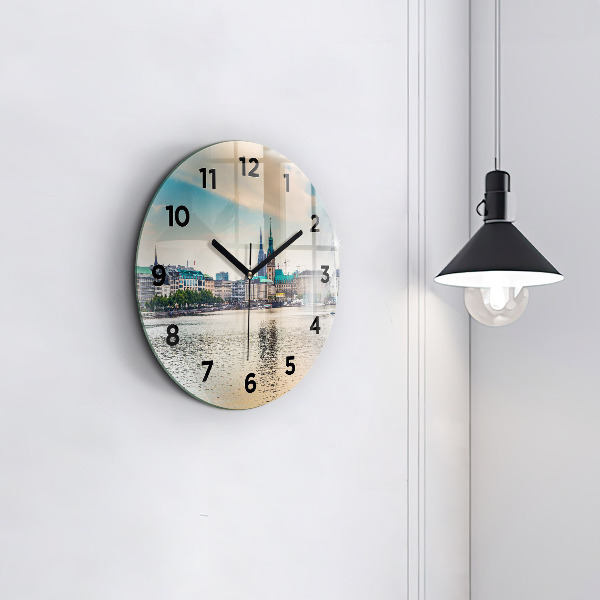 Reloj de pared redondo Binnenalster en Hamburgo
