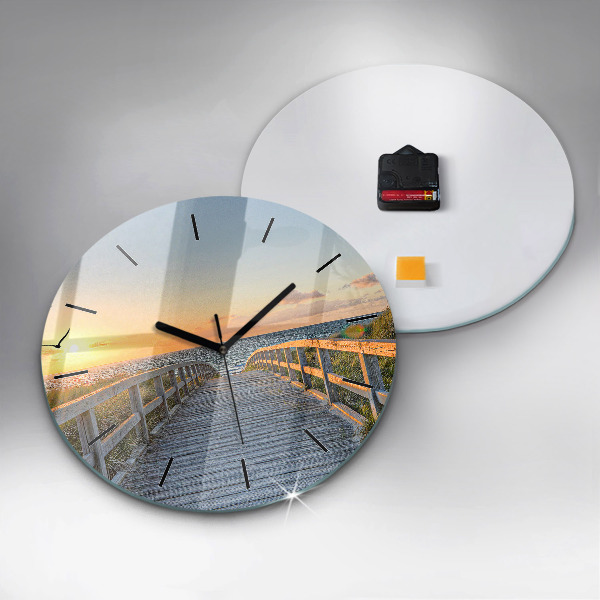 Reloj de cristal redondo Vacaciones en la playa