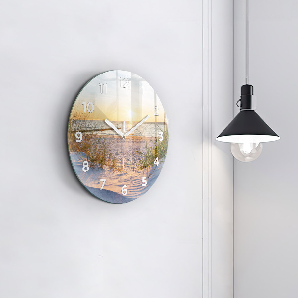 Reloj redondo pared Puesta de sol sobre el mar