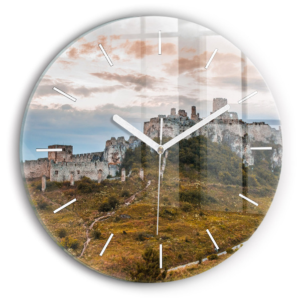 Reloj de pared redondo Castillo de Spiš en Eslovaquia