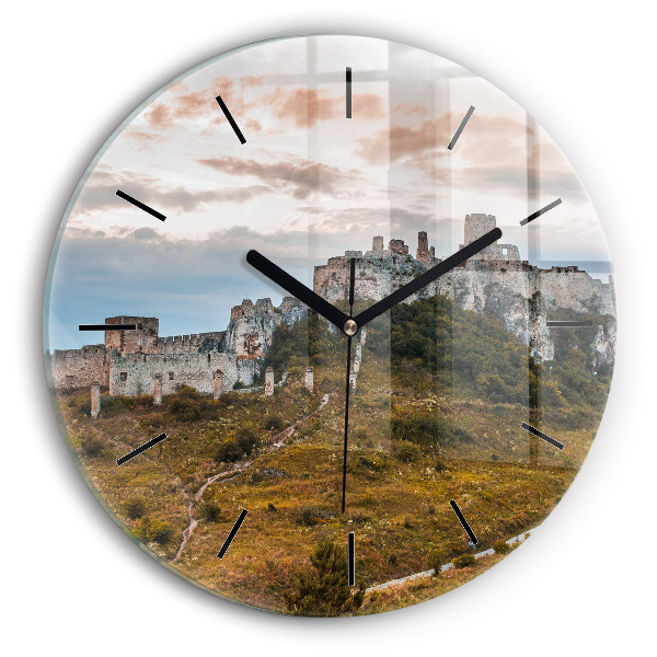 Reloj de pared redondo Castillo de Spiš en Eslovaquia