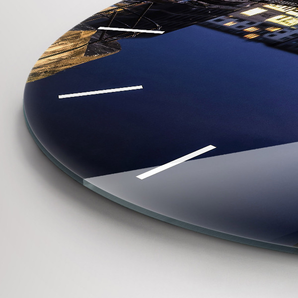 Reloj de pared redondo Ciudad iluminada de noche