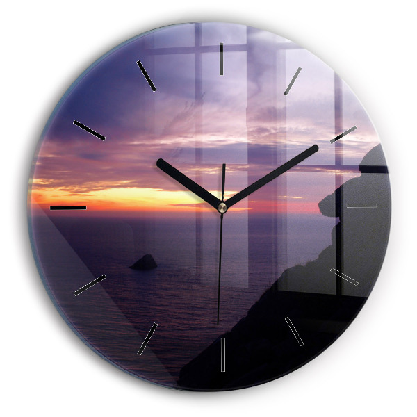 Reloj de cristal redondo Cabeza de piedra