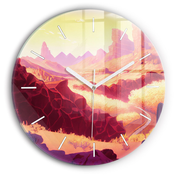 Reloj de cristal redondo Ilustración del desierto de Arizona