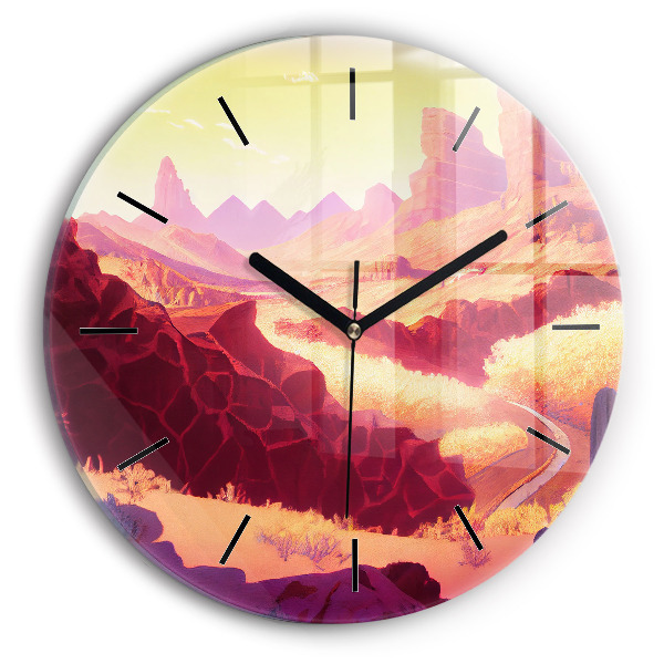 Reloj de cristal redondo Ilustración del desierto de Arizona