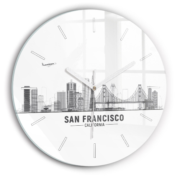 Reloj de cristal redondo Panorama de San Francisco