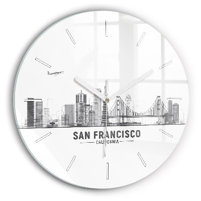 Reloj de cristal redondo Panorama de San Francisco