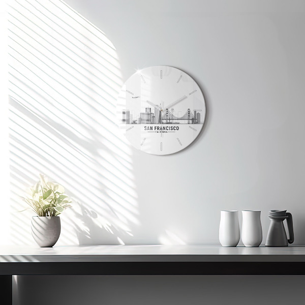 Reloj de cristal redondo Panorama de San Francisco