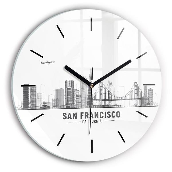 Reloj de cristal redondo Panorama de San Francisco