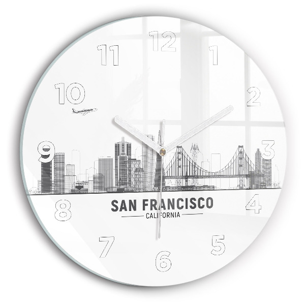 Reloj de cristal redondo Panorama de San Francisco