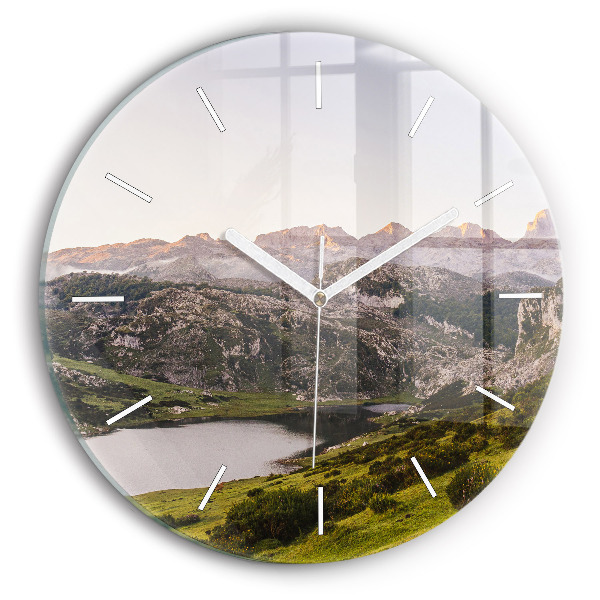 Reloj de pared redondo Lago y montañas de los Pirineos