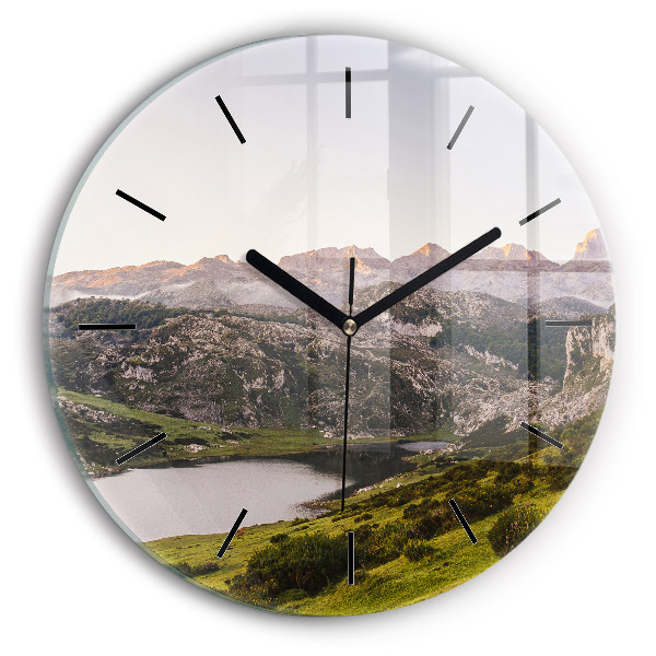Reloj de pared redondo Lago y montañas de los Pirineos