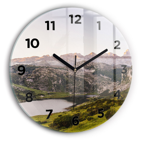 Reloj de pared redondo Lago y montañas de los Pirineos