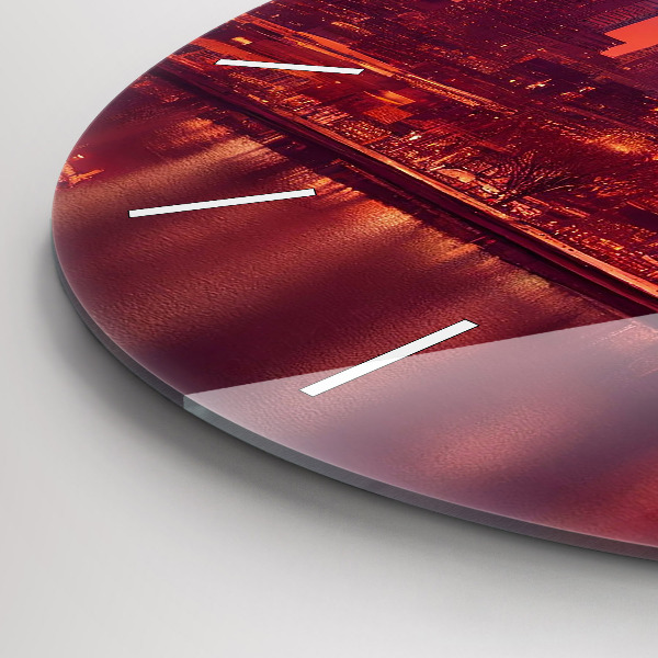 Reloj de pared redondo Ciudad de noche en Filadelfia