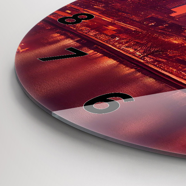 Reloj de pared redondo Ciudad de noche en Filadelfia