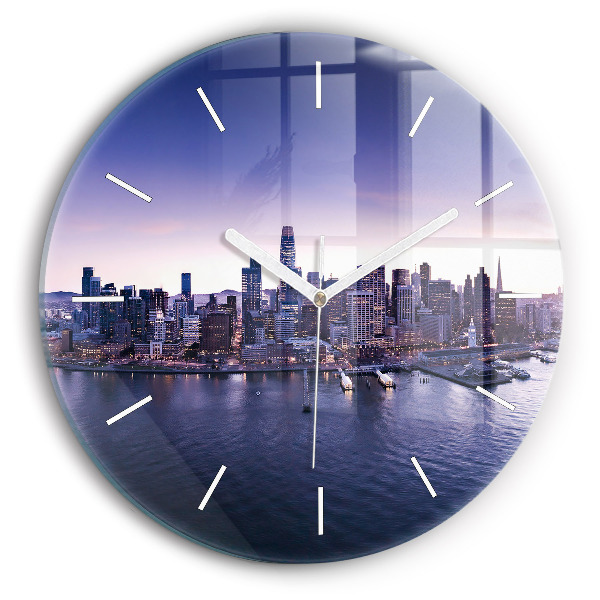 Reloj de cristal redondo Vista de San Francisco