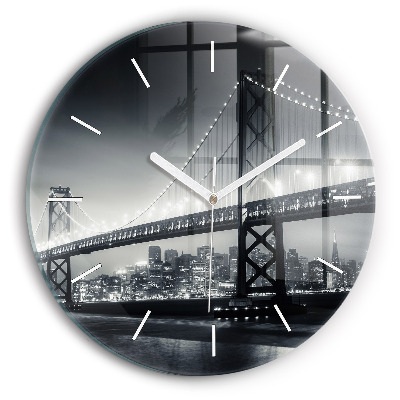 Reloj de pared redondo Puente de noche San Francisco