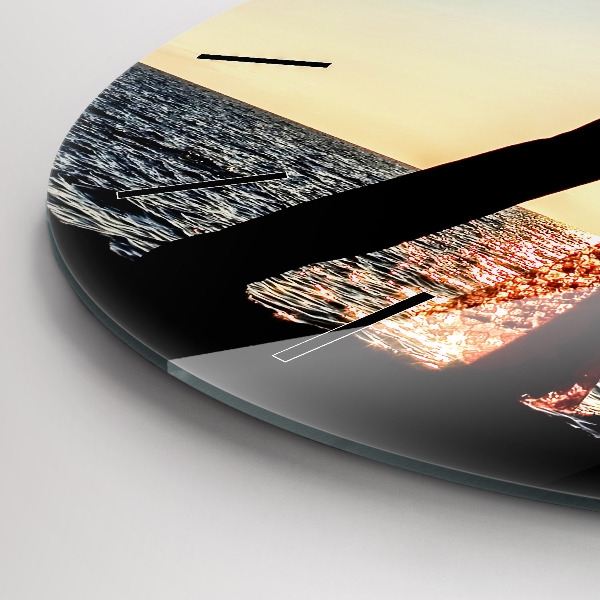 Reloj de cristal redondo Baile español en el mar