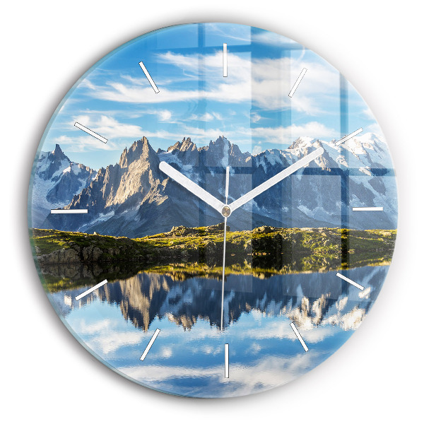 Reloj de pared redondo Valle de Chamonix, Alpes franceses