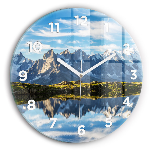 Reloj de pared redondo Valle de Chamonix, Alpes franceses