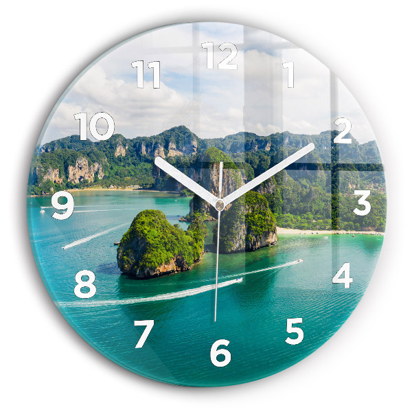 Reloj redondo pared Isla en Tailandia