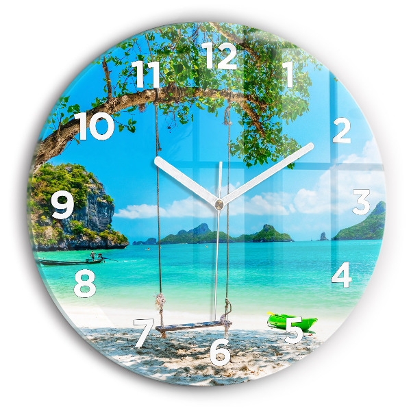 Reloj de cristal redondo Isla soleada Tailandia