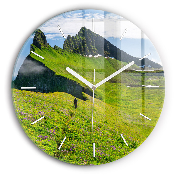 Reloj de cristal redondo Reserva natural de Hornstrandir Islandia
