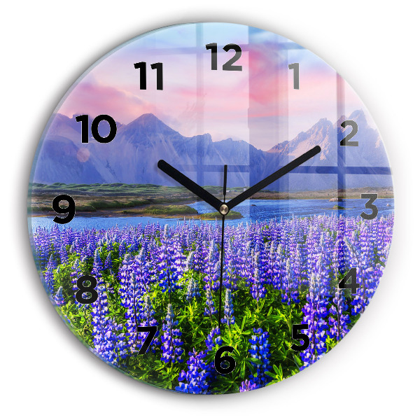 Reloj de cristal redondo Vista de montaña Islandia