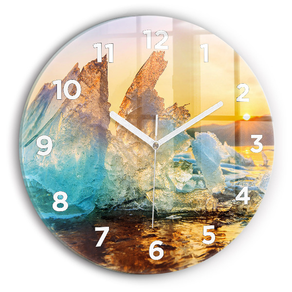 Reloj de pared redondo Iceberg y amanecer