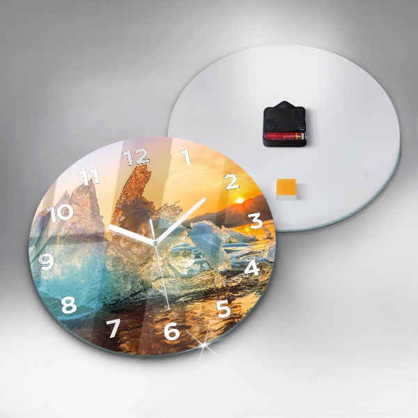 Reloj de pared redondo Iceberg y amanecer