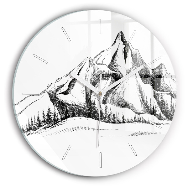 Reloj de pared redondo Montañas dibujadas