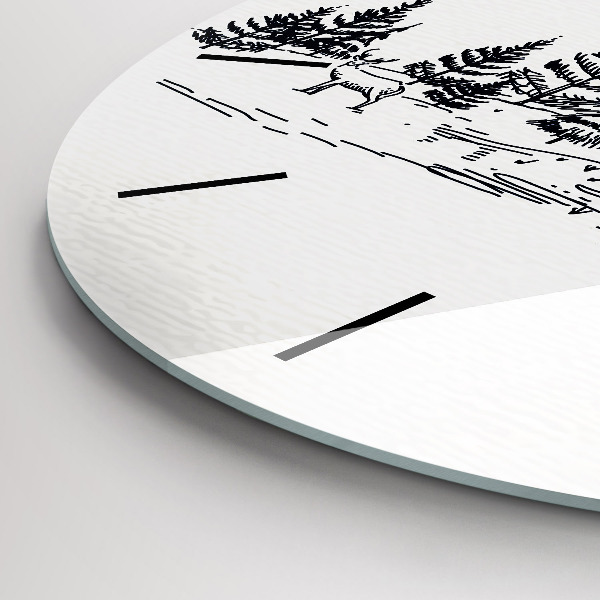 Reloj de cristal redondo Ciudad de dibujos animados