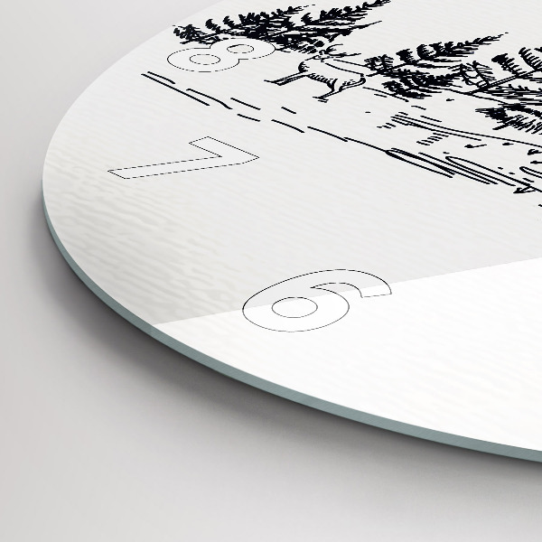 Reloj de cristal redondo Ciudad de dibujos animados