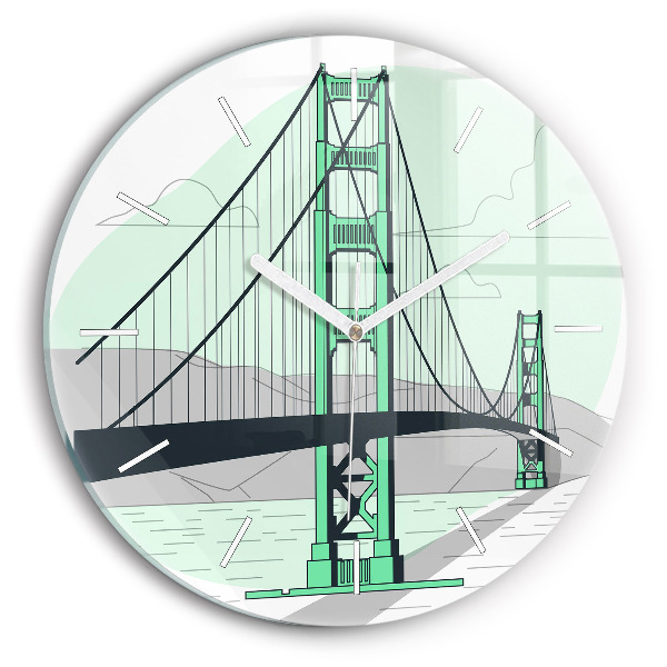 Reloj redondo pared Puente verde