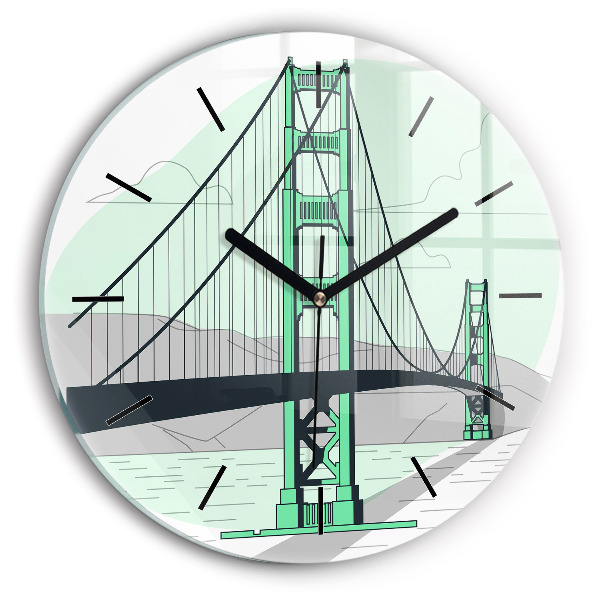 Reloj redondo pared Puente verde