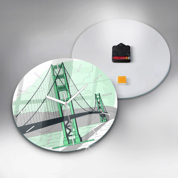 Reloj redondo pared Puente verde