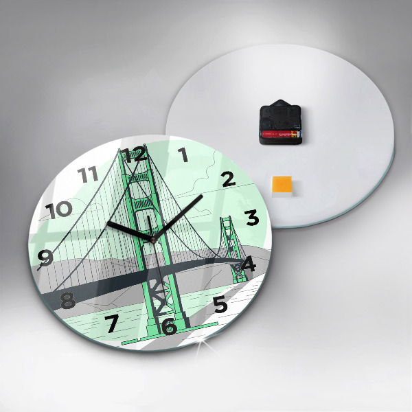Reloj redondo pared Puente verde