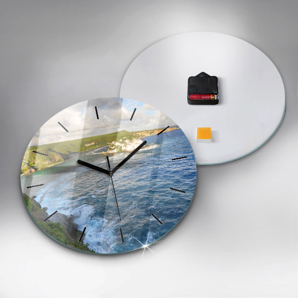 Reloj de cristal redondo Costa oceánica