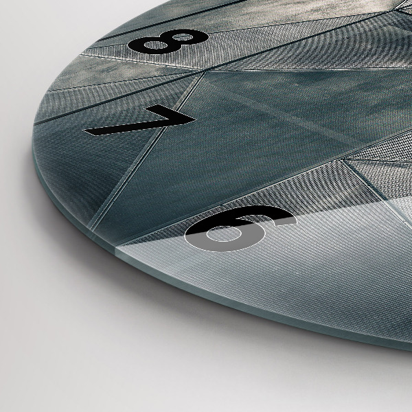 Reloj redondo pared Metal triángulos abstractos