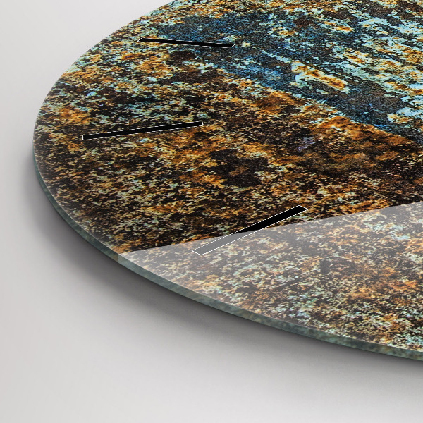 Reloj de cristal redondo Textura de metal viejo