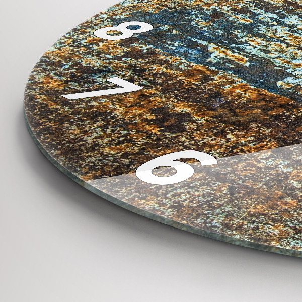 Reloj de cristal redondo Textura de metal viejo