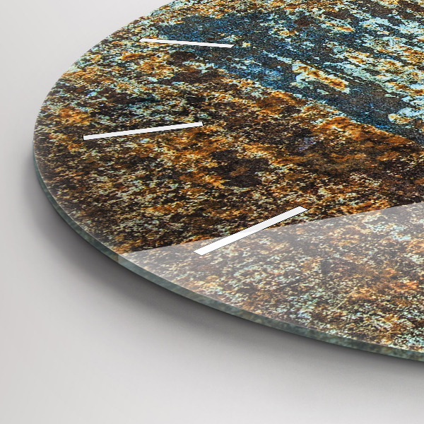 Reloj de cristal redondo Textura de metal viejo