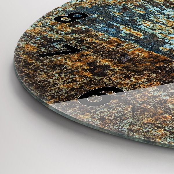 Reloj de cristal redondo Textura de metal viejo