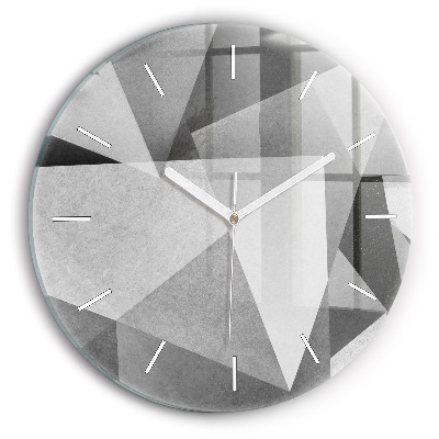 Reloj de pared redondo Abstracción geométrica gris