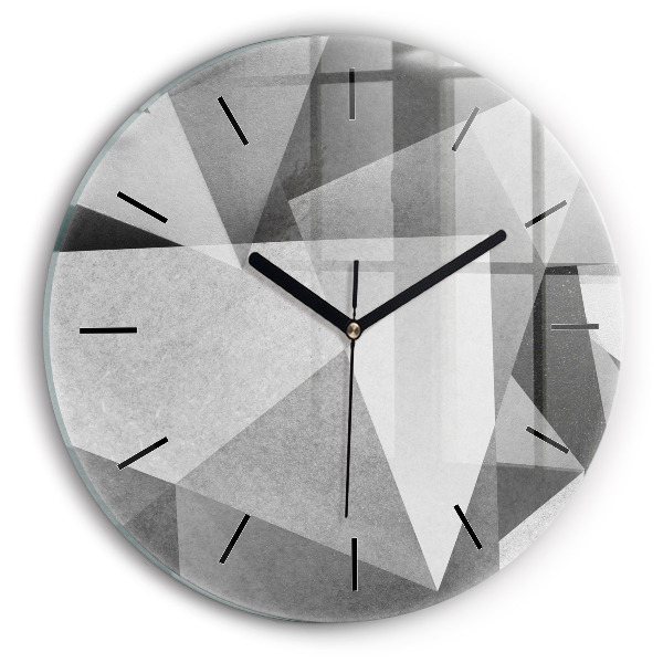 Reloj de pared redondo Abstracción geométrica gris