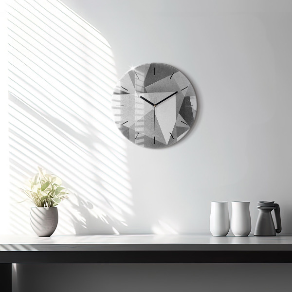 Reloj de pared redondo Abstracción geométrica gris