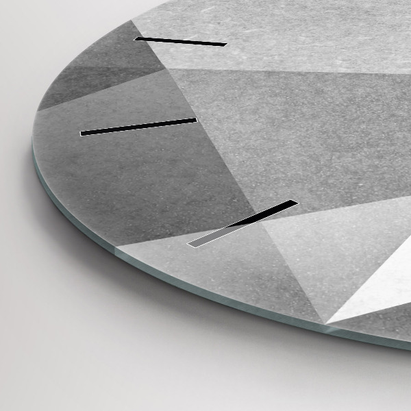 Reloj de pared redondo Abstracción geométrica gris