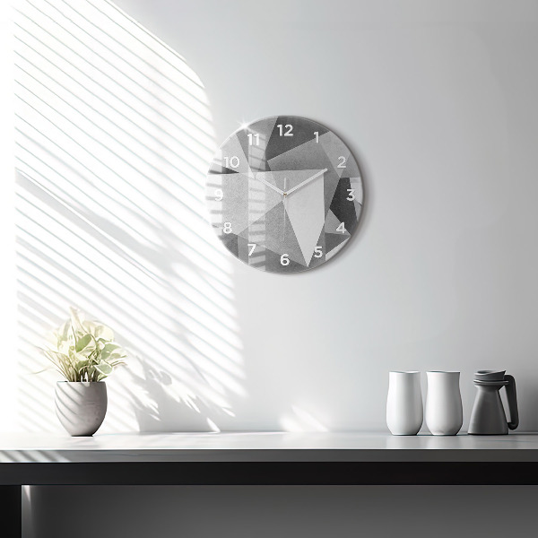 Reloj de pared redondo Abstracción geométrica gris